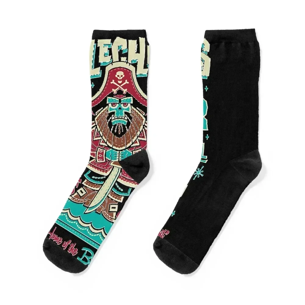 Monkey Island T-ShirtLechucks Tiki Bar - Monkey Island - Retro Video Game Ghost Pirate Socks Men's Socks Girl Men's