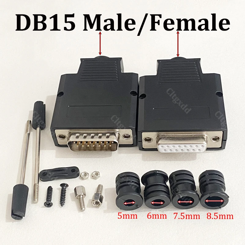 Industry Soldering-free DB15 Connector Parallel Port 2Rows 15Pin Breakout Connector DB15 Male Female Plug D-SUB Terminal Adapter