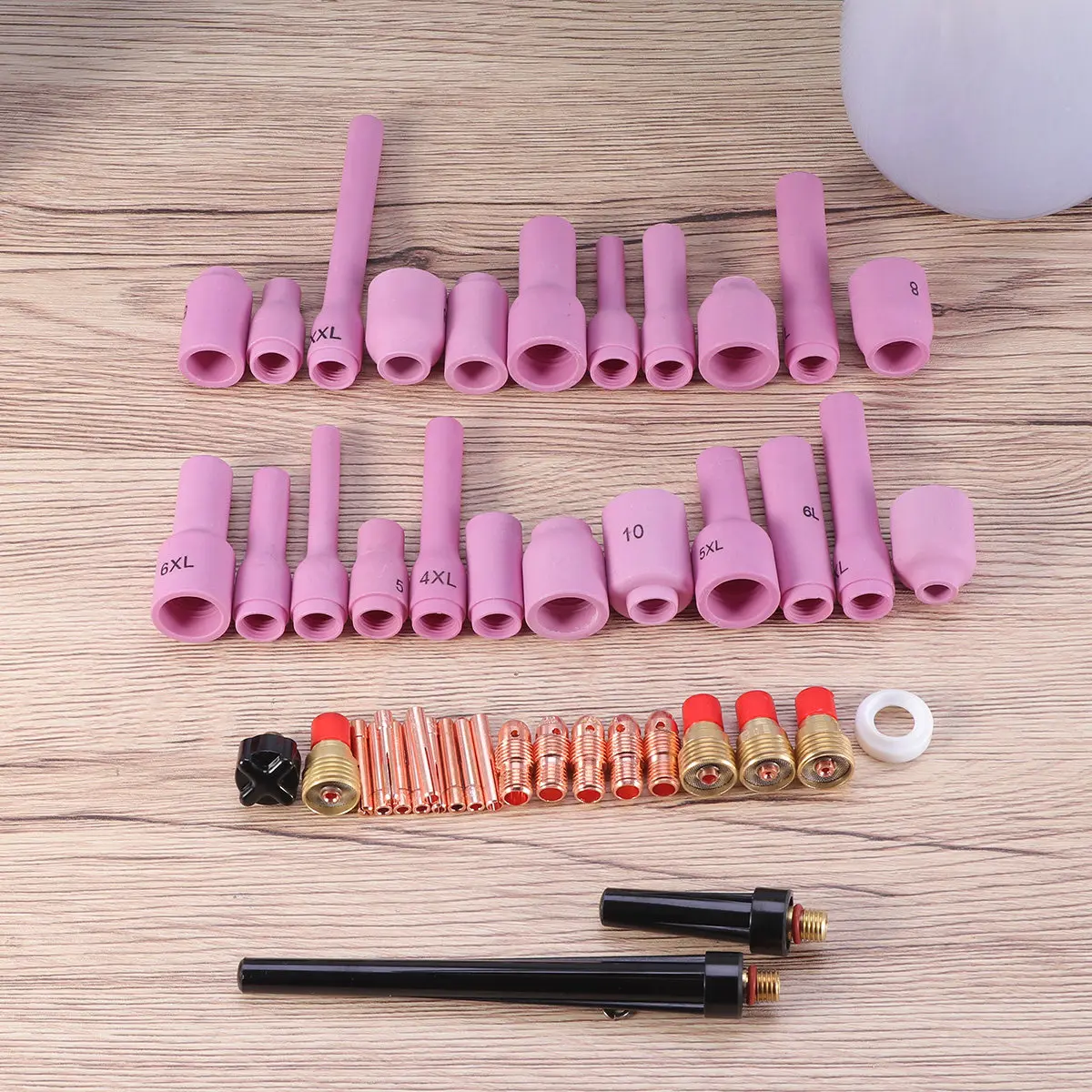 46Pcs Tig Welding Torch Gas Lens Collet Body Assorted Size Kit Durable Low Burn-Loss Rate Fit Wp9 20 25 Tig Torch Parts
