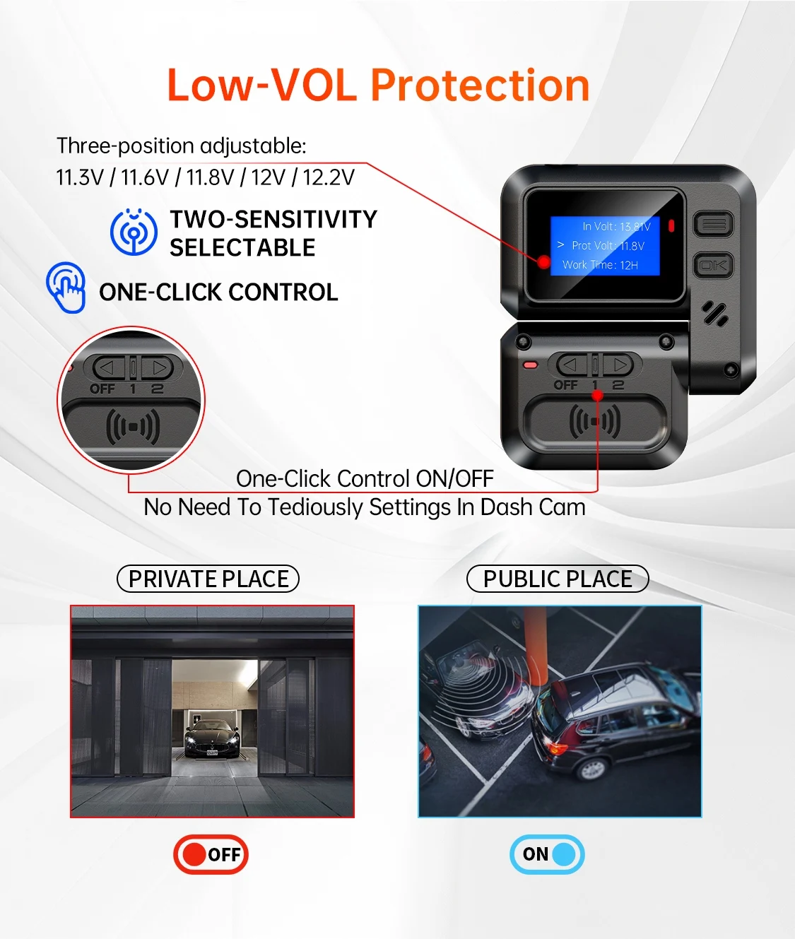 XUOIB 24H 360 ° WB5 Typ-C Hardwire-Kit für Parküberwachung mit Radarerkennung, geeignet für Typ-C Dashcams, mit Unterspannungsschutz – Detail 6