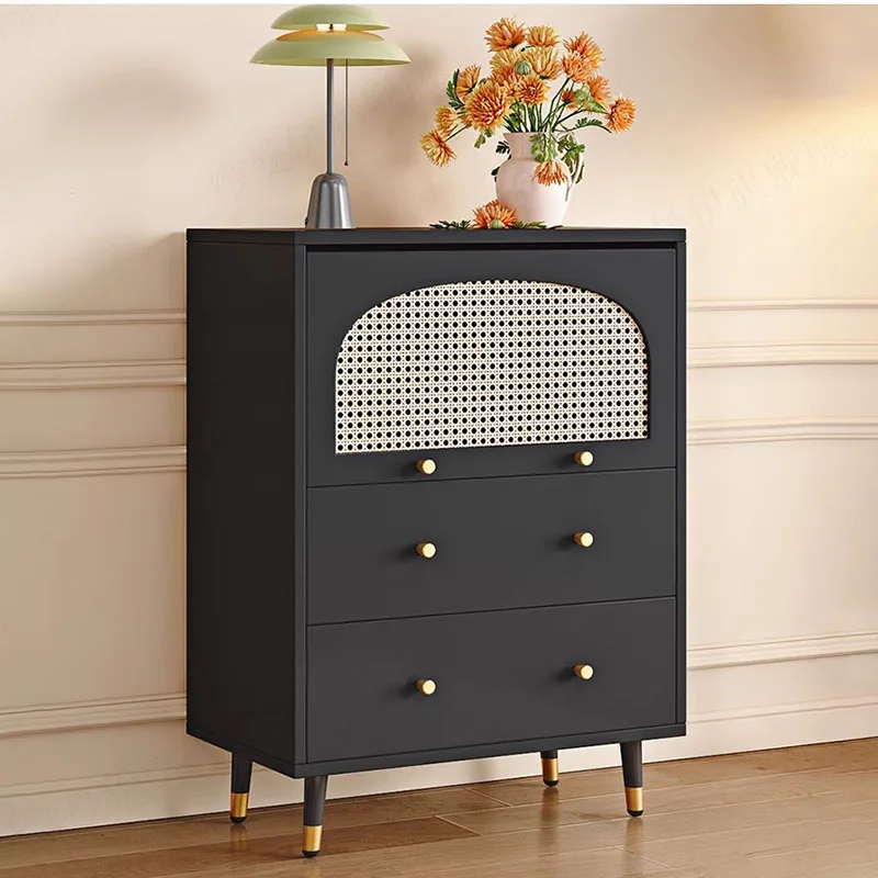 

French Rattan Window Living Room Cabinets Beauty Luxury Beauty Trendy Storage Cabinet Aesthetic Sideboard Vitrine Home Furniture