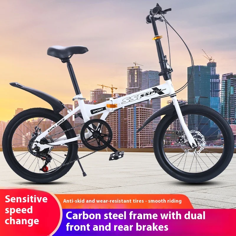 New2010-Speed Disc Brake Adult Student Folding Bicycle Outdoor Riding Mountain Bike