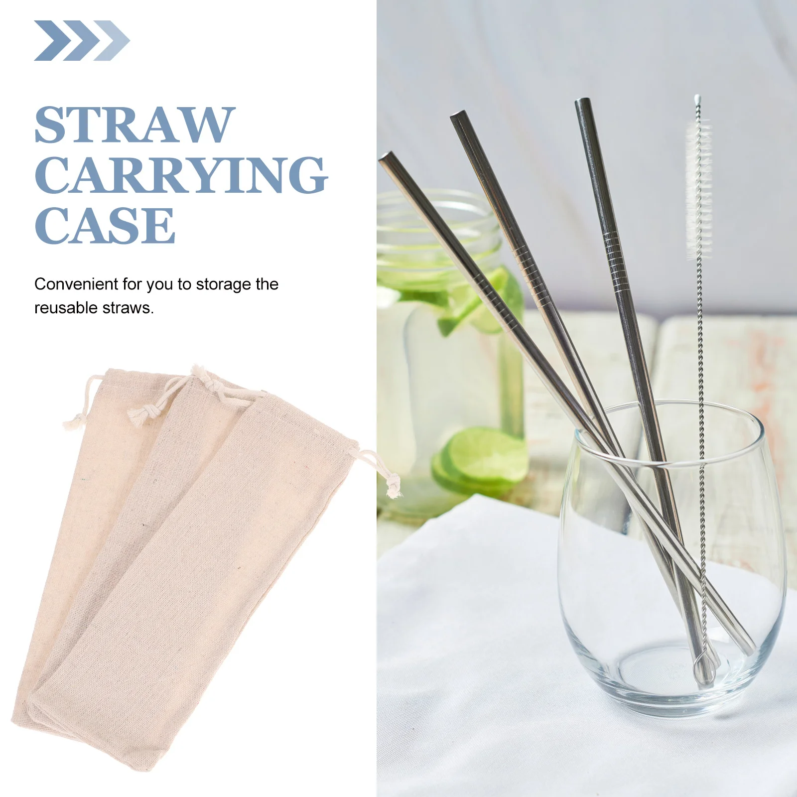 

20pcs Straw Carrying Case Black Flannel Pouch Reusable Drinking Straws Storage Bag Lightweight Washable For Home Travel