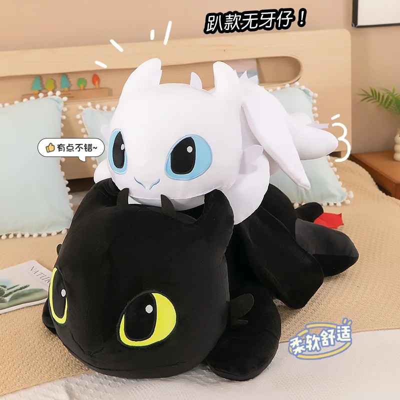 80CM Little Flying Dragon Kawaii Plush Toy Lying Posture Style Toothless Doll Pillow Children Couple Christmas Birthday Gift