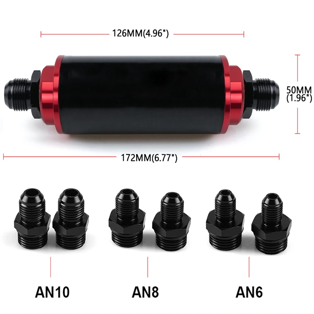 RASTP-44MM 60 microns/50MM 100 microns emballant le filtre à carburant en ligne avec le bâti avec le RS-FRG014 d\'adaptateur de garnitures d\'AN10 AN8