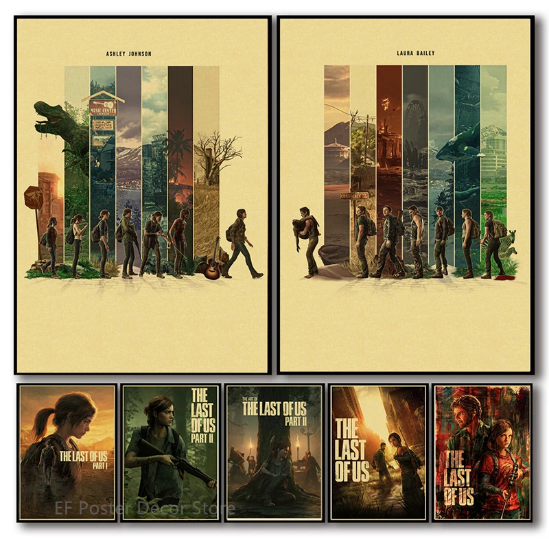 Hot The Last of Us Part 1 2 Poster Aesthetic Gaming Prints Painting Vintage Home Room Bar Cafe Art Wall Decor Gift Retro Picture