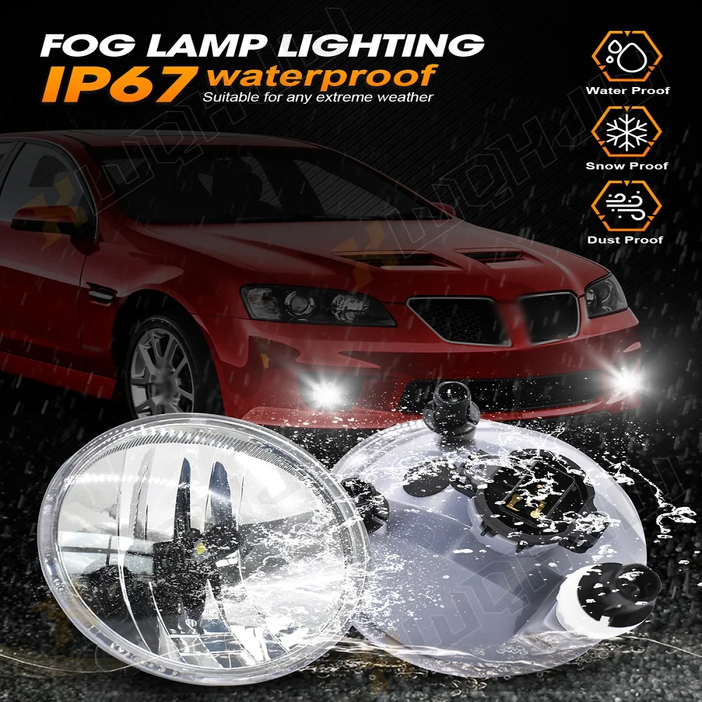 PCVBMLAUT 2PCS Car lights H16 Super Bright LED Headlights High Low Beam Fog Light Bulb White Minisize Car accsesories