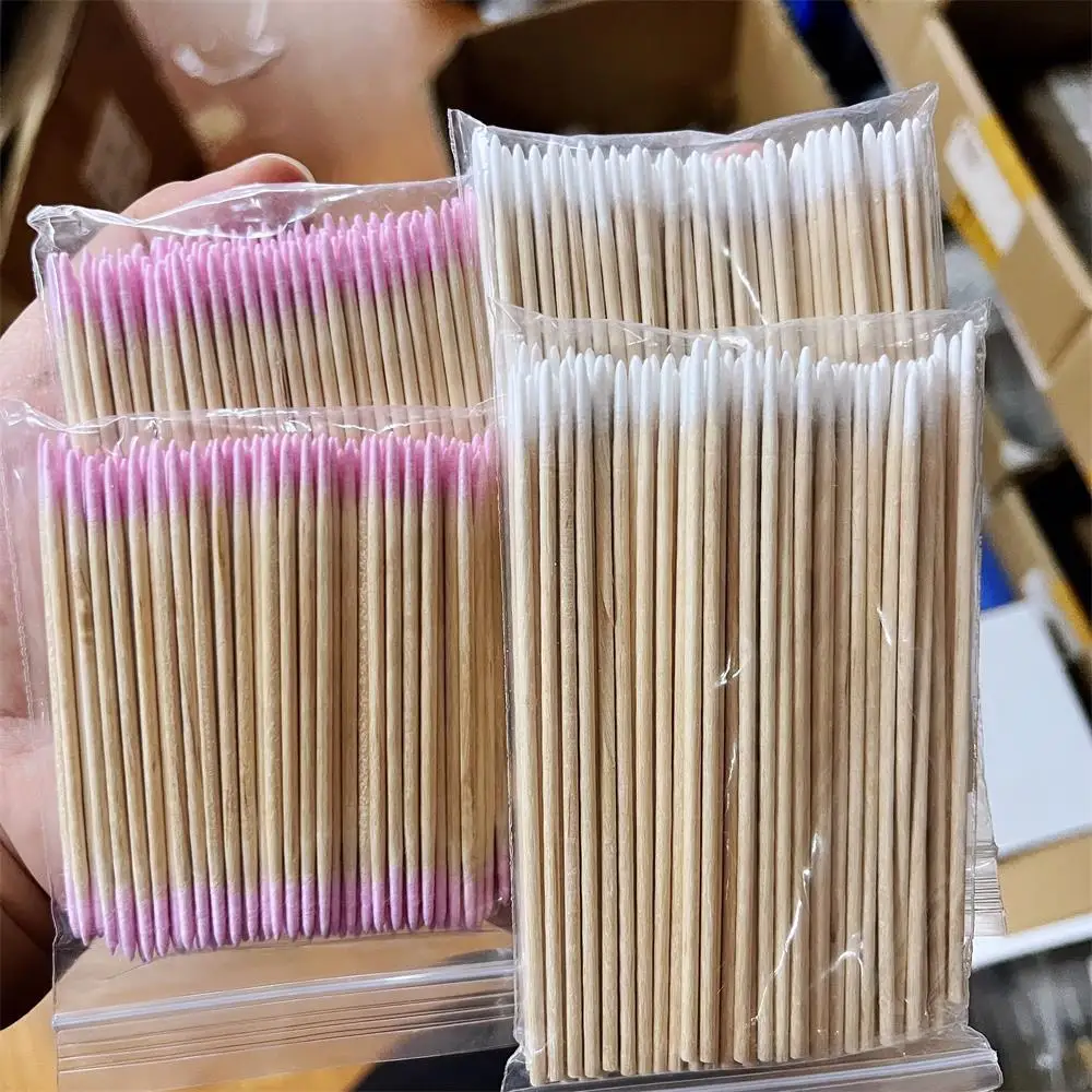 500/400/300/200/100pcs Manicure Swabs Portable Nail Polish Remover Stick 7CM Pink & 10CM White Pointed Applicator Precision Tool