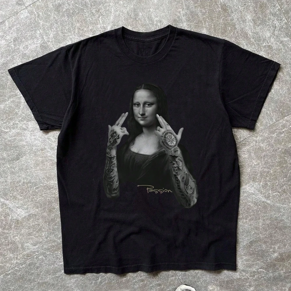 2026 Surreal Classical Art Family Matching Print T‑Shirt Adults Kids Vintage Remix Street Graphic Loose Short Sleeve Casual Tee