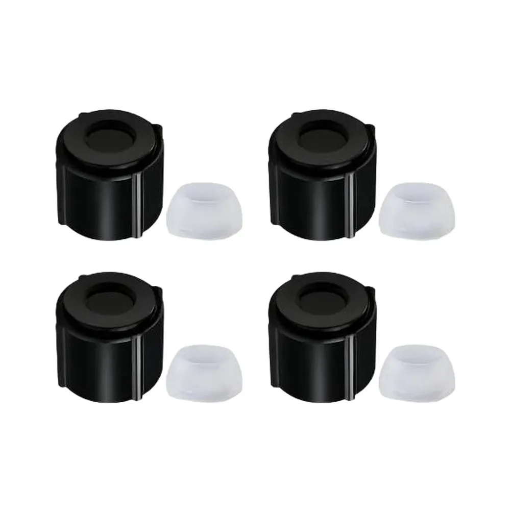 1/2 in Black ABS Drain Cap for RV Low Point Seals 4 Pack Easy Install for Campers Travel Trailers Water Systems