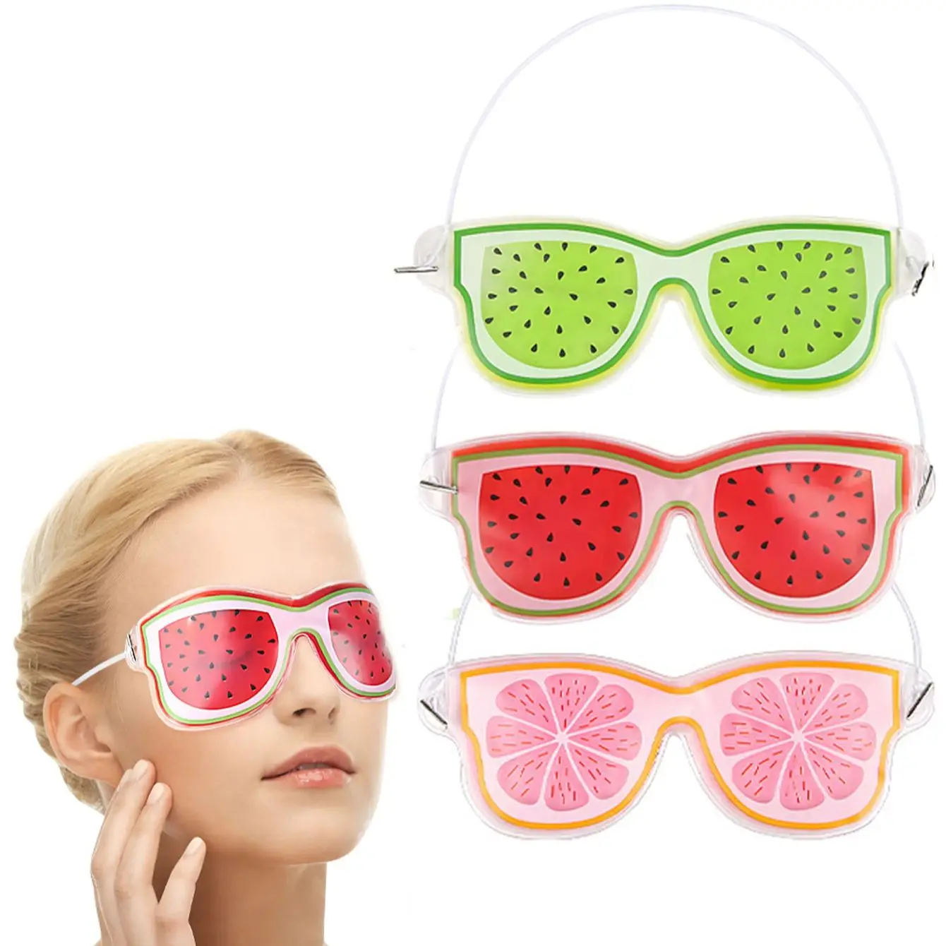 1Pc Summer Cold Fruit Ice Compress Eye Mask Soft Sleeping Gel Eye Patch Reusable Ice Pack For Women