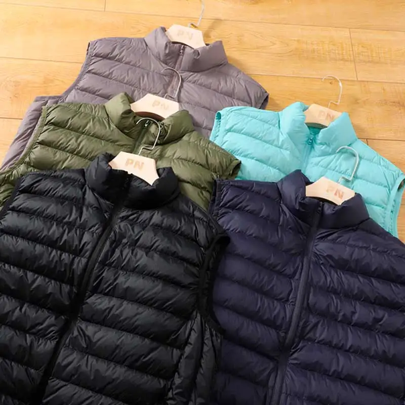 2023 novo inverno das mulheres dos homens de pelúcia quente colete para baixo jaquetas à prova de vento leve para baixo jaquetas casuais sem mangas parkas masculino