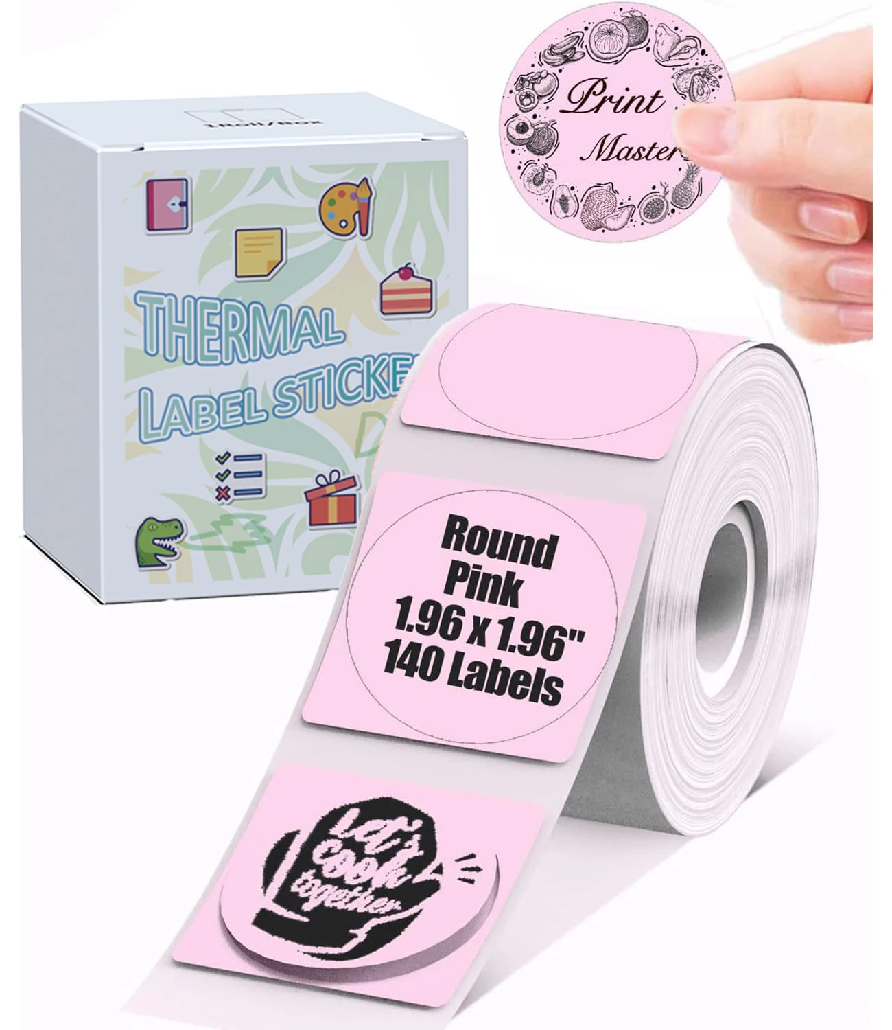 Solid Color Pink Thermal Label Paper 1.97