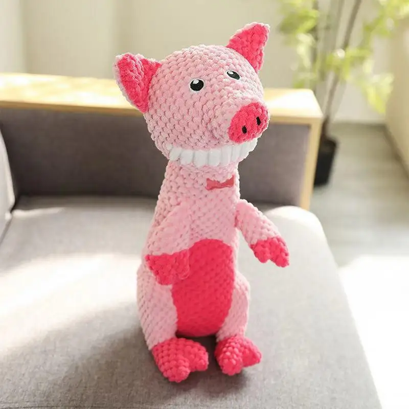 Squeaky Toys For Dogs Teething Toys Dog Chew Toy Dog Squeak Toys Interactive Dog Toys Plush Dog Toy Cartoon Animal Pet Toys For