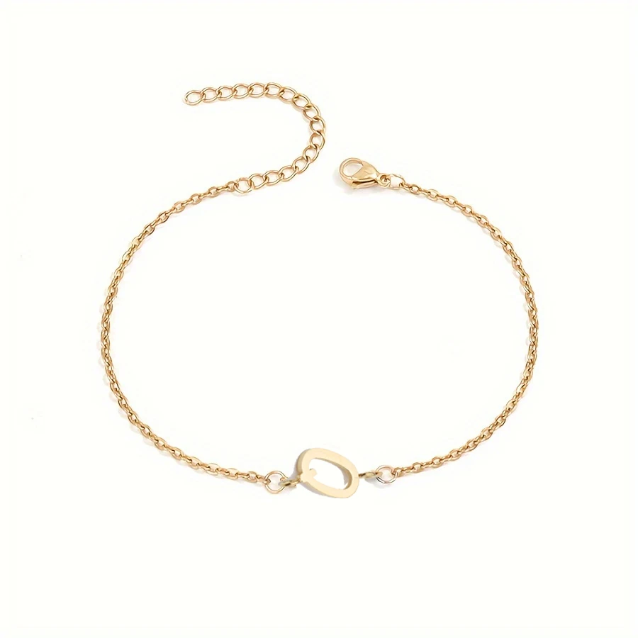 1 Stück Buchstabenform Perlen dünnes Kettenarmband, einfache minimalistische Handkette Unisex Schmuck Dekoration