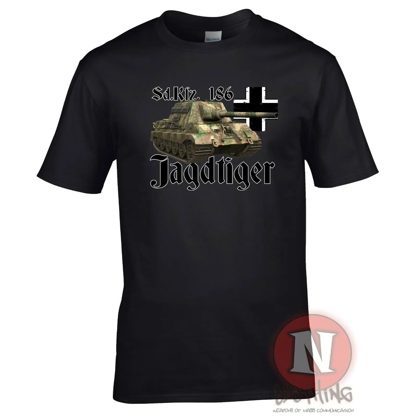 

WWII Panzer SdKfz 186 Jagdtiger Tank Destroyer T-Shirt 100% Cotton O-Neck Short Sleeve Casual Mens T-shirt Size S-3XL