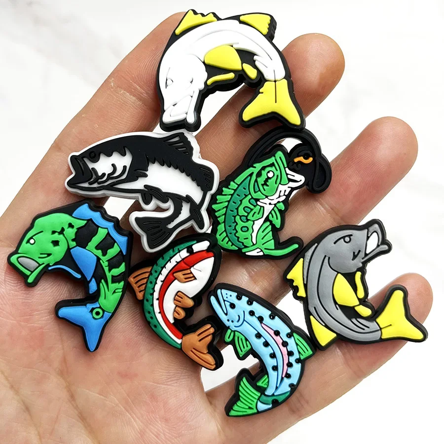 

Single Sale Colorful Fish PVC Shoe Buckle Accessories Funny DIY Shoes Decoration Fit Upper Pins For Shoe Charms Kids Party Gift