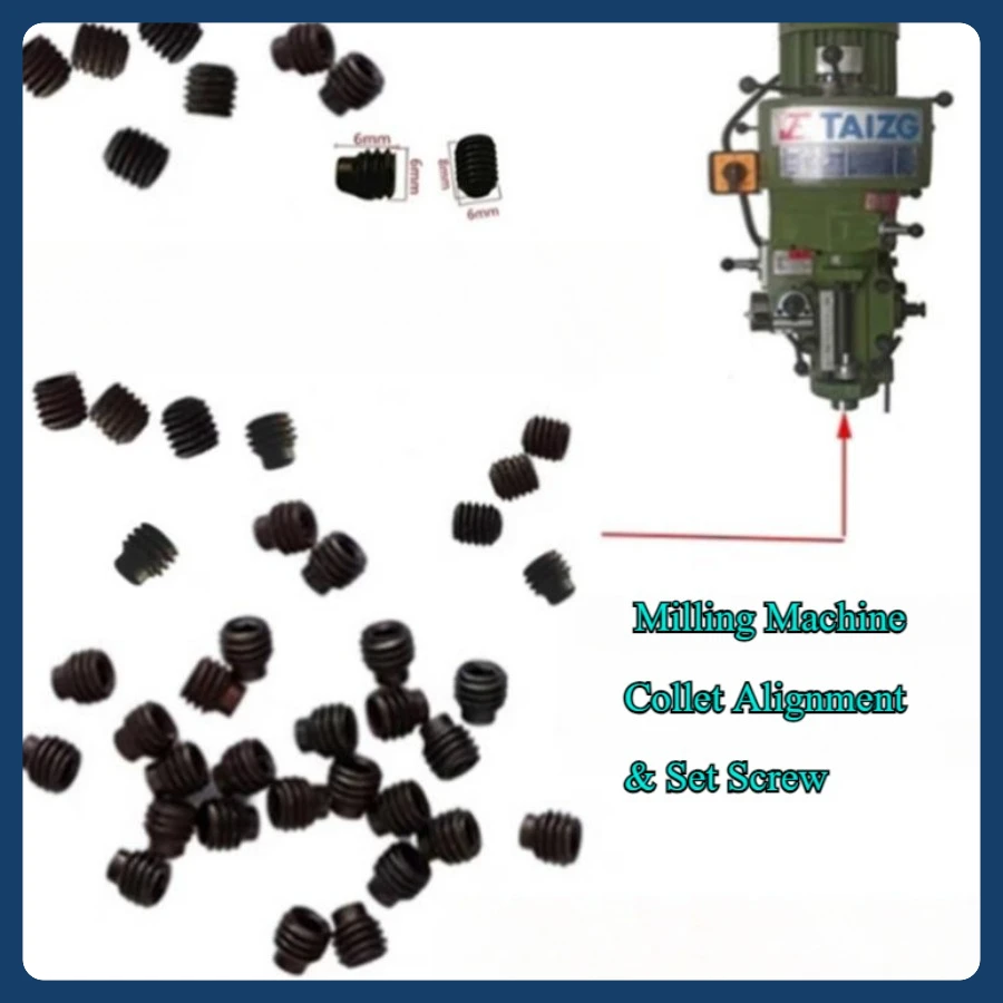 2pcs Mill Part Milling Machine R8 Spindle Collet Alignment & Set Screw Mini Milling Machine Workbench Lathe Machine