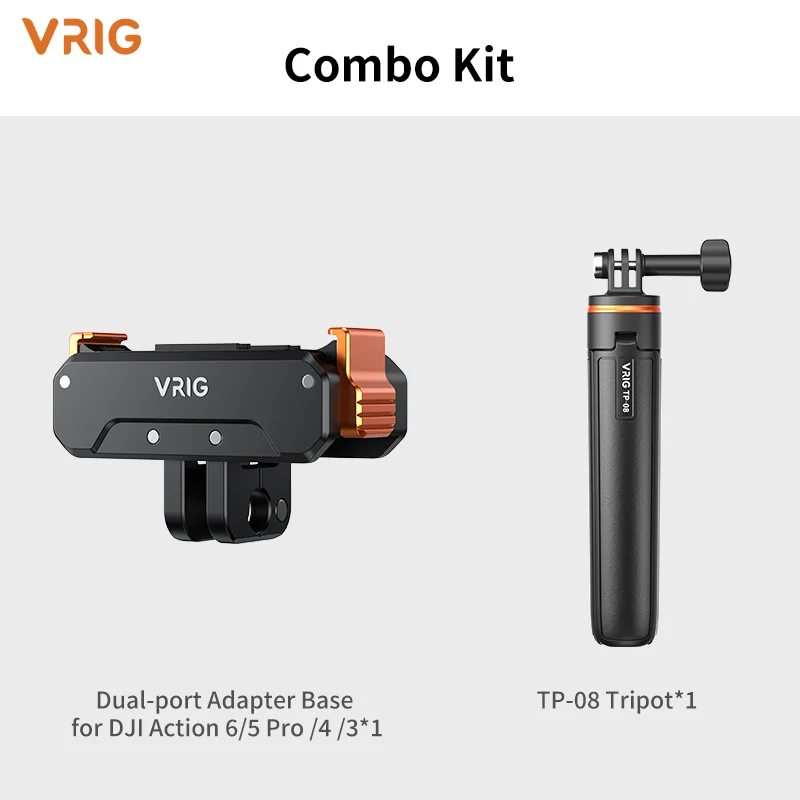 VRIG TP-08S Action Camera Selfiestick Statief 360 °   Uitschuifbare cold shoe voor DJI Osmo Action 6 5 Pro Insta360 GoPro Vlog
