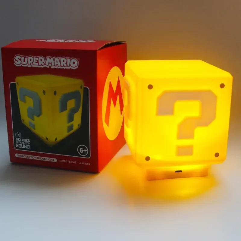 

Super Mario Bros USB Charging LED Question Mark Night Light Children Games Night Light Bedroom Table Lamp Kids Birthday Gifts