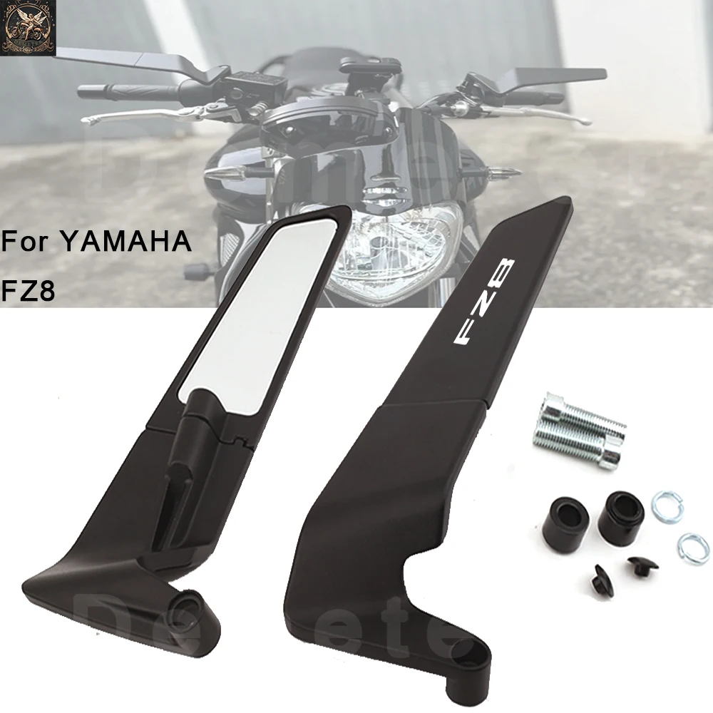 Logo For YAMAHA FZ1 FZ6 FZ8 1 6 8 Motorcycle Accessories Wind Wing Adjustable Rotating Rear-Vision Mirror M8 M10 Mirror Hole