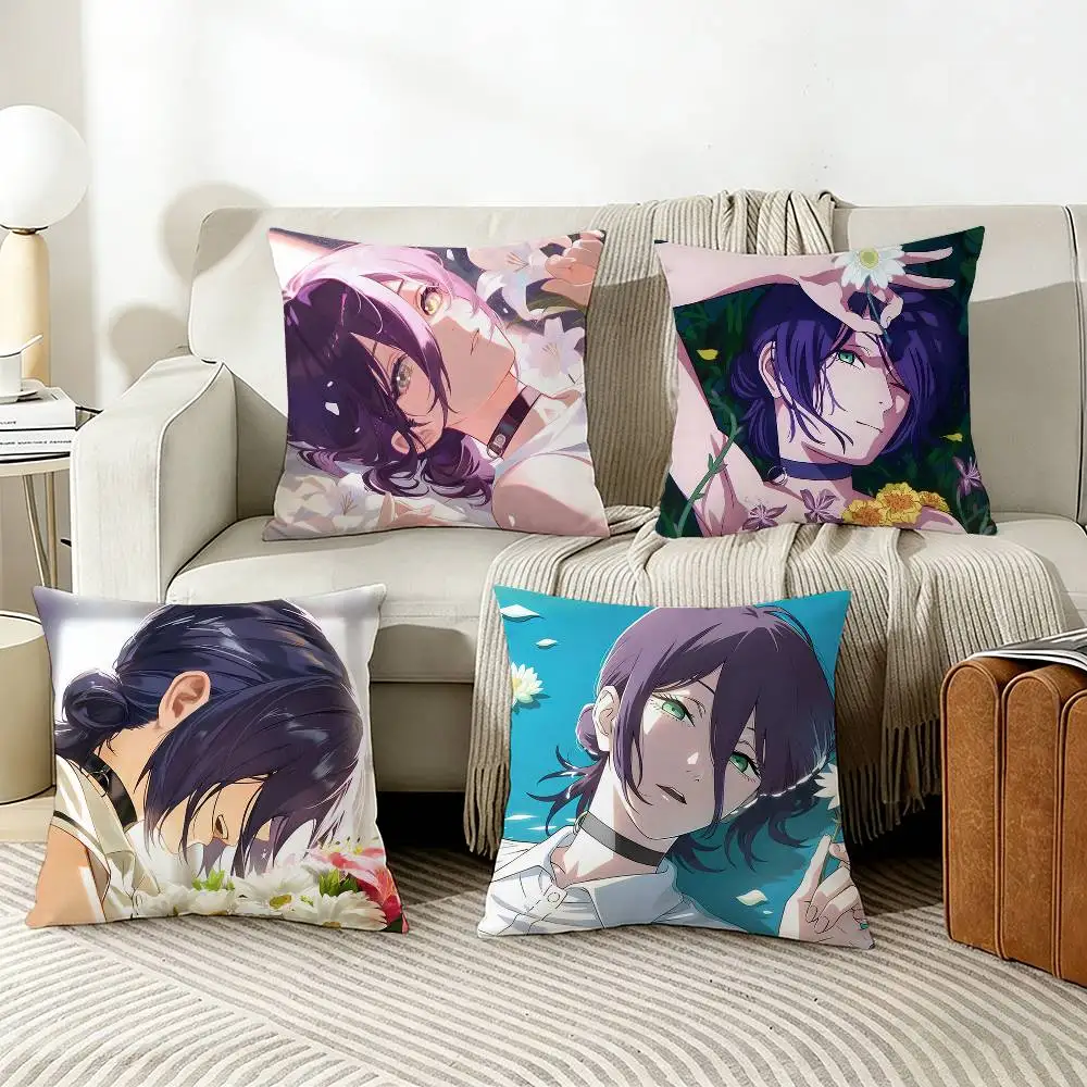 

C-Chainsaw Man Cool R-Reze Pillow Case Living Room Sofa Cushion Cover Suitable For Home Bedroom Room Decoration