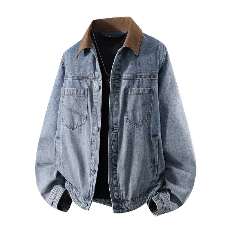 Men's And Women's 2026 Loose Fit Denim Jacket Trendy Fashion Collar Spring New Collection Casual Streetwear