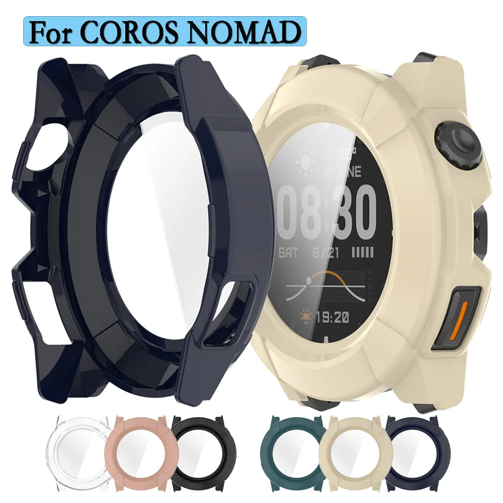 حافظة 2 في 1 لهاتف كوروس نوماد غطاء صلب للكمبيوتر الشخصي مع واقي شاشة من الزجاج المقسى ساعة تغطية واقية لساعة كوروس نوماد