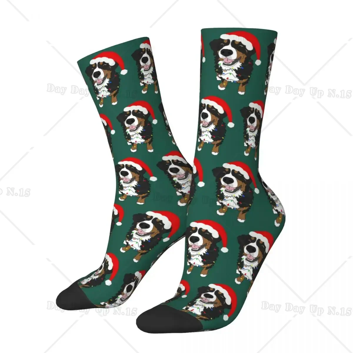 Christmas Bernese Mountain Dog Socks Harajuku Super Soft Stockings All Season Long Socks Accessories for Man's Woman's Gifts