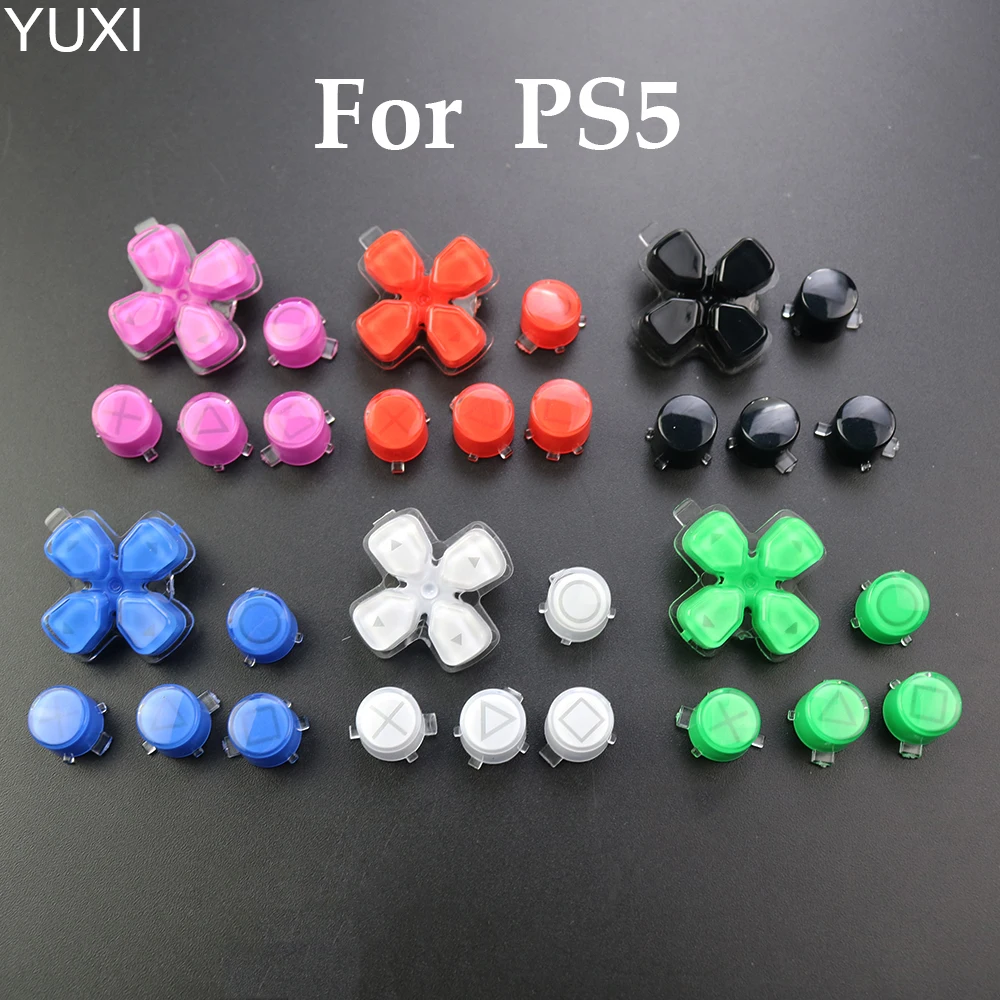 YUXI 1Set For PS5 Controller Replacement Dpad  ABXY Jelly Buttons Trigger Keys Repair Part For PS5 Gamepad