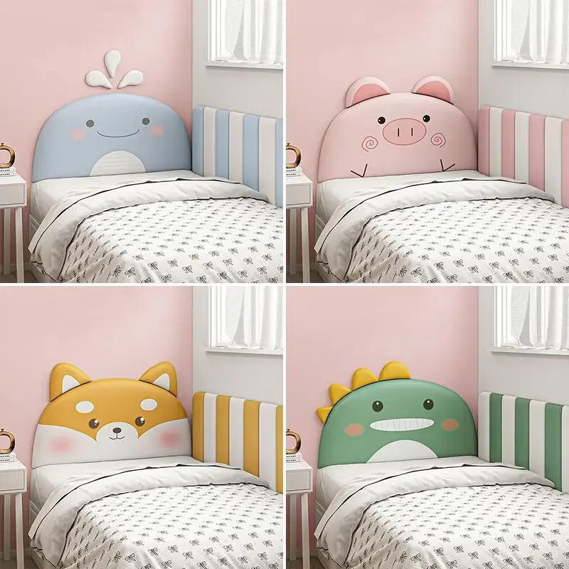 Cartoon Animal Bed Headboard Boy Girl Kids Room Decor Bedroom Furniture Tete De Lit Bed Head Wall Panes