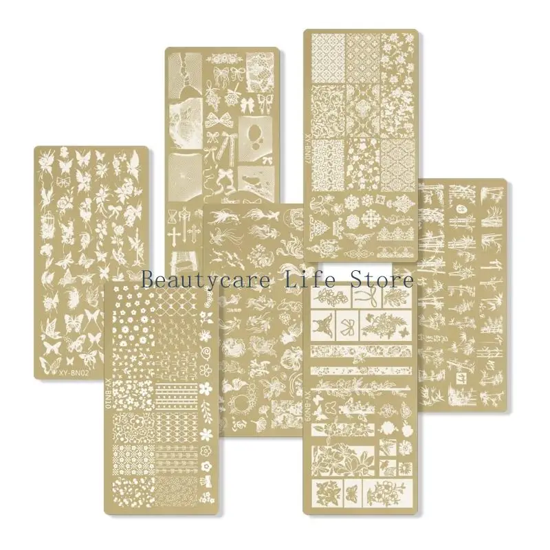 652C STENCLE PLATEN BUTTOCLY Bloemontwerpen Roestvrij staal nagel kunstaccessoire voor thuis salon manicure decors