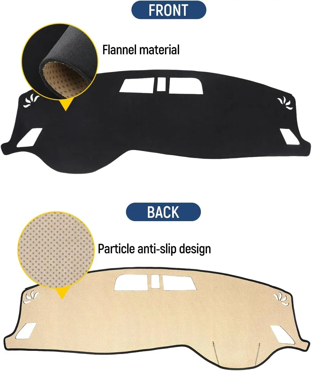 Couverture de tableau de bord pour Mitsubishi Outlander ES/SE/SEL/PHEV 2022 – 20225, accessoires en flanelle noire, tapis de couverture de tableau de bord de voiture UV Sun