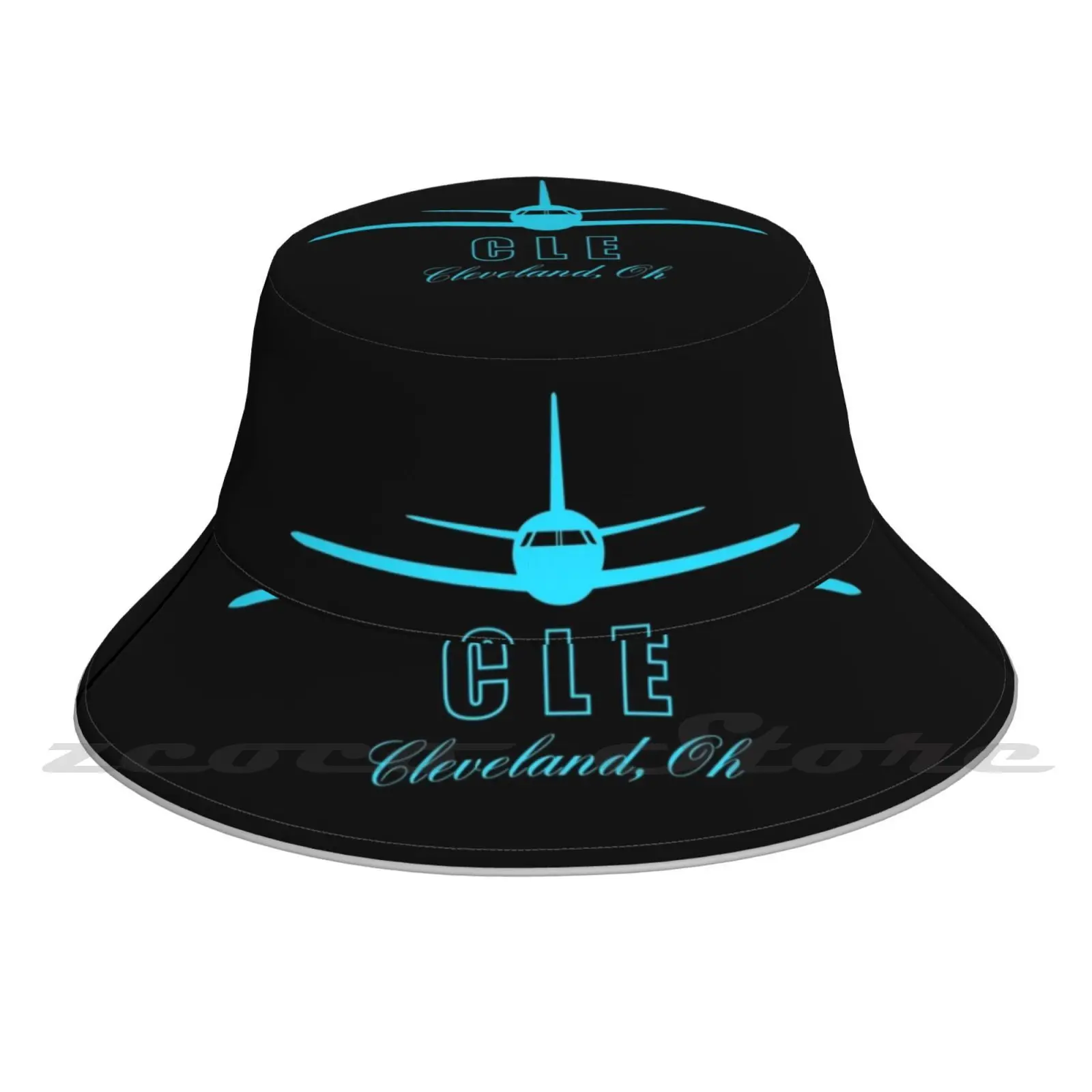 Cle Ohio Oh Airport Code Cap Diy Light Foldable Sunshade Fashion Fisherman Hat Ohio Oh Columbus Cincinnati Toledo Akron Dayton