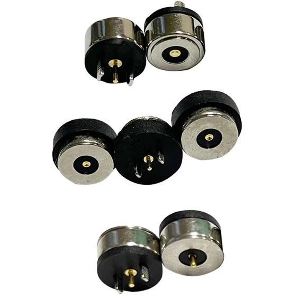 Magnético com mola Pogo Pin Connector, DC Power Charge Sonda, Masculino e Feminino, 5mm, 8mm, 10mm, 12mm, 1 par