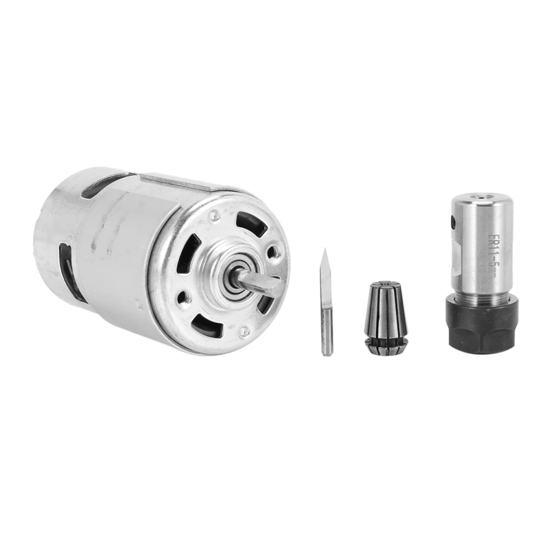 

775 DC Engraving Machine Spindle Motor 12-36V Ball Bearing Spindle Motor With ER11 Extension Rod