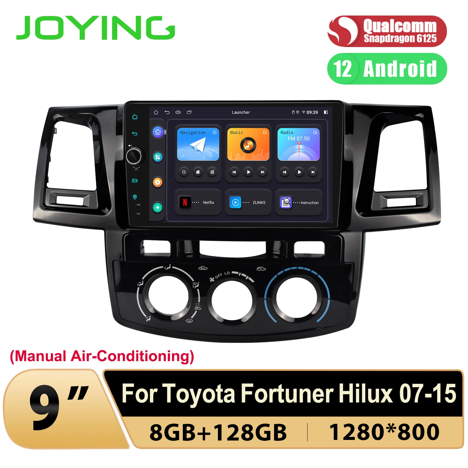 

JOYING 9"Autoradio Car Radio Stereo Upgrade GPS Navigation For TOYOTA Fortuner Hilux 2007-2015 With Android Auto Apple Car play