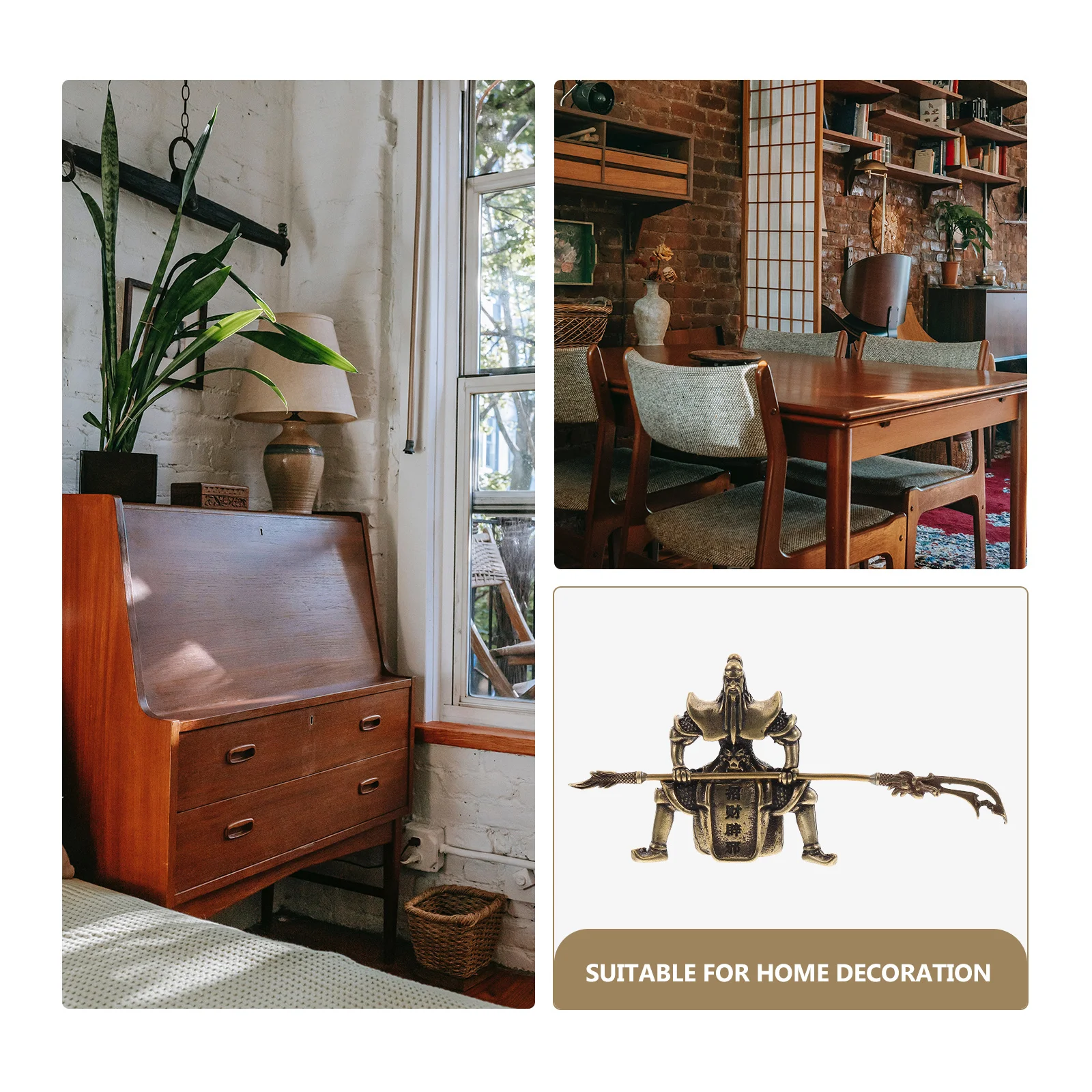 

Copper Guan Tabletop Ornament Creative Desktop Adornment Feng Shui Home Decor Guan Crafts Desktop Adornment