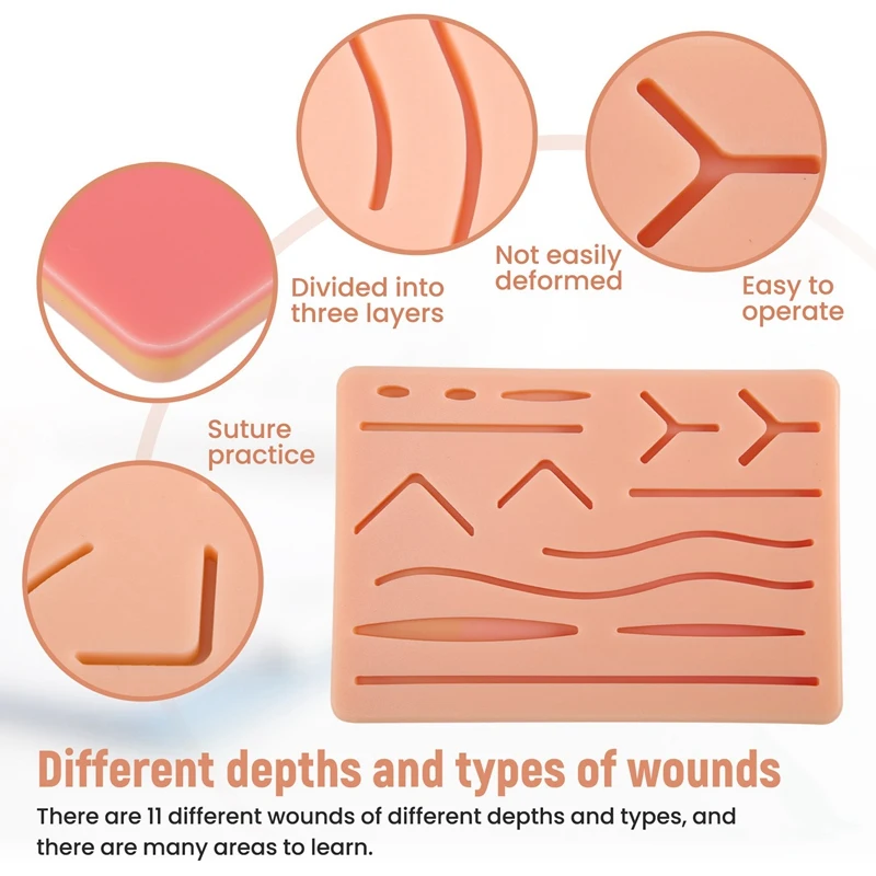 Skin Suture Training Kit Pad Suture Training Kit Suture Pad Trauma Accessories For Practice And Training Use