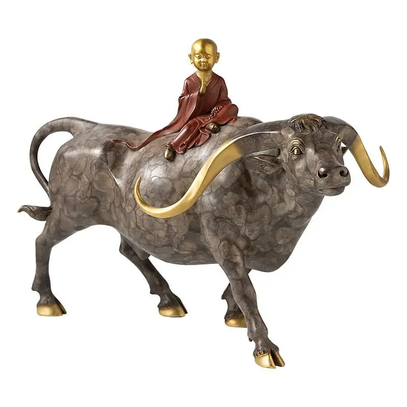 Children's bull riding ornament Shepherd boy riding buffalo living room entrance office decoration opening gift