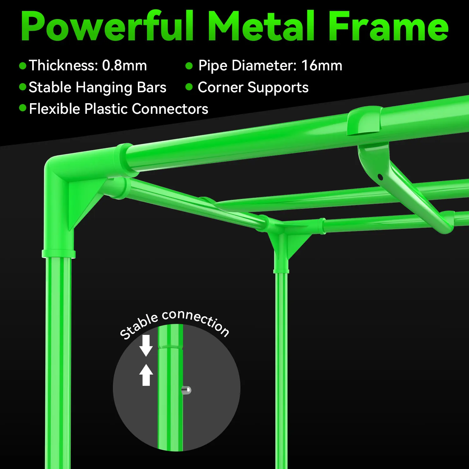 Simple Structure Metal Frame Indoor Growing Box 4*4ft 120*120*200cm Single Room Grass Planting Fruit For Grow Tent Nature