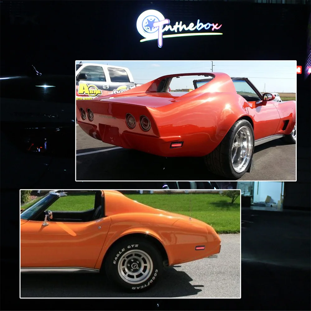 Car LED Front / Rear Side Marker Turn Signal Lights For Chevy Corvette C3 1974-1979  Fender Flare Lamp Amber Red White