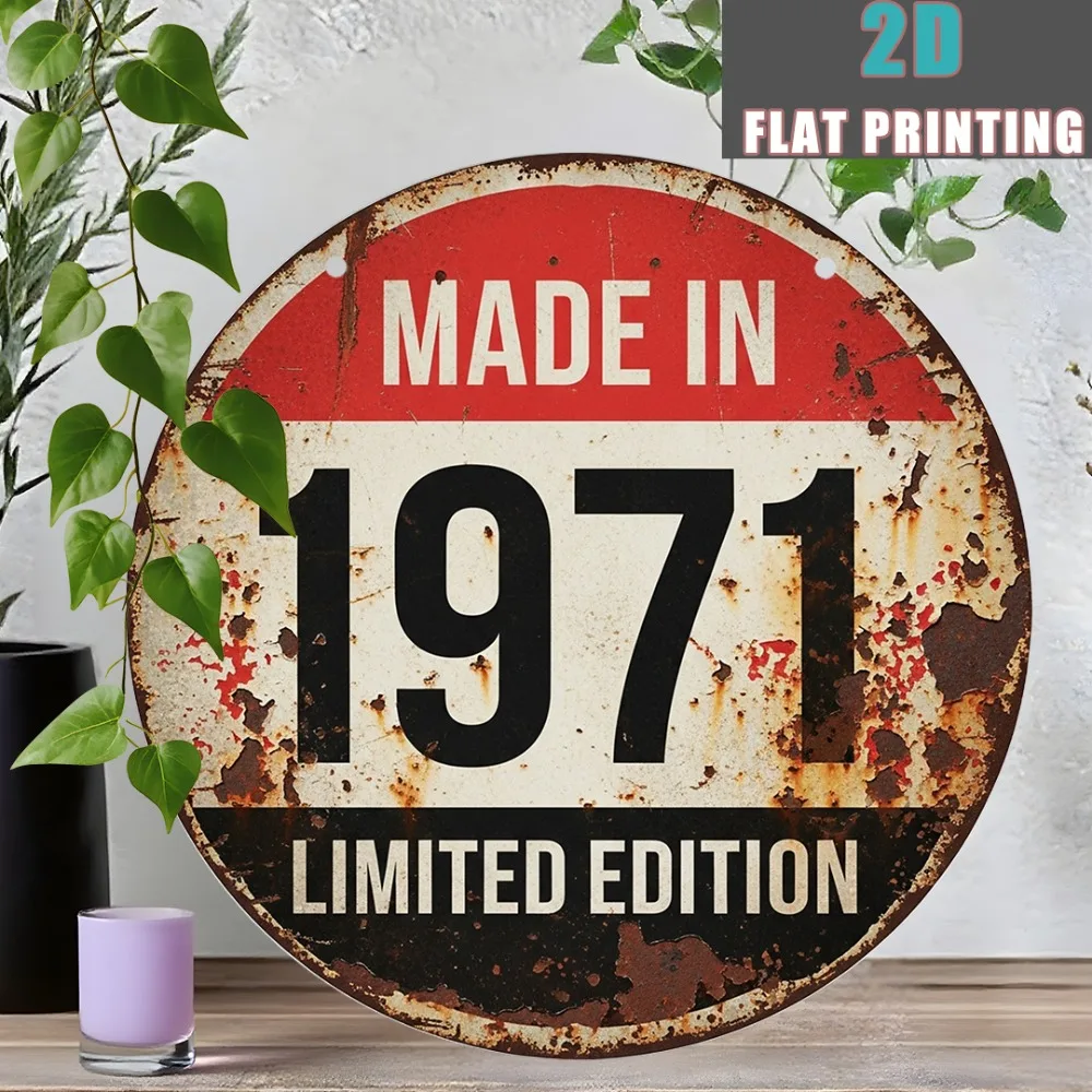 Vintage 1971 Aluminium-Metallschild 20x20 cm, Retro-Wanddekoration & Plakette für Zuhause, Bar, Männerhöhle, Büro, Sammlerstück-Geschenk für 70er-Jahre-Fans