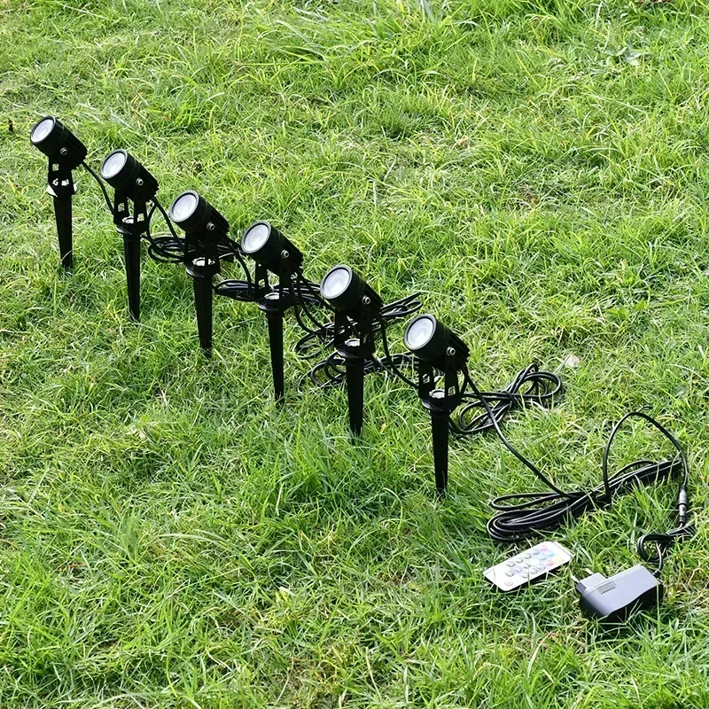 Luzes conduzidas do jardim, lâmpada do gramado, projector impermeável ao ar livre, escurecimento do RGB, brilho elevado, luz da paisagem, lâmpada à terra, 2 em 1, 4 em 1, 6 em 1, 8 em 1, 10 em 1