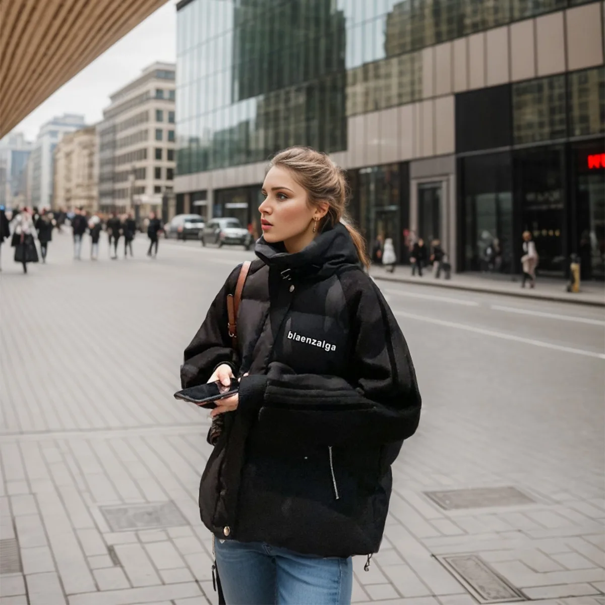 2025 Giacca invernale da donna Collo alto Addensare Parka caldo Cappotti Lettera femminile stampata Giacca corta in cotone Abbigliamento donna