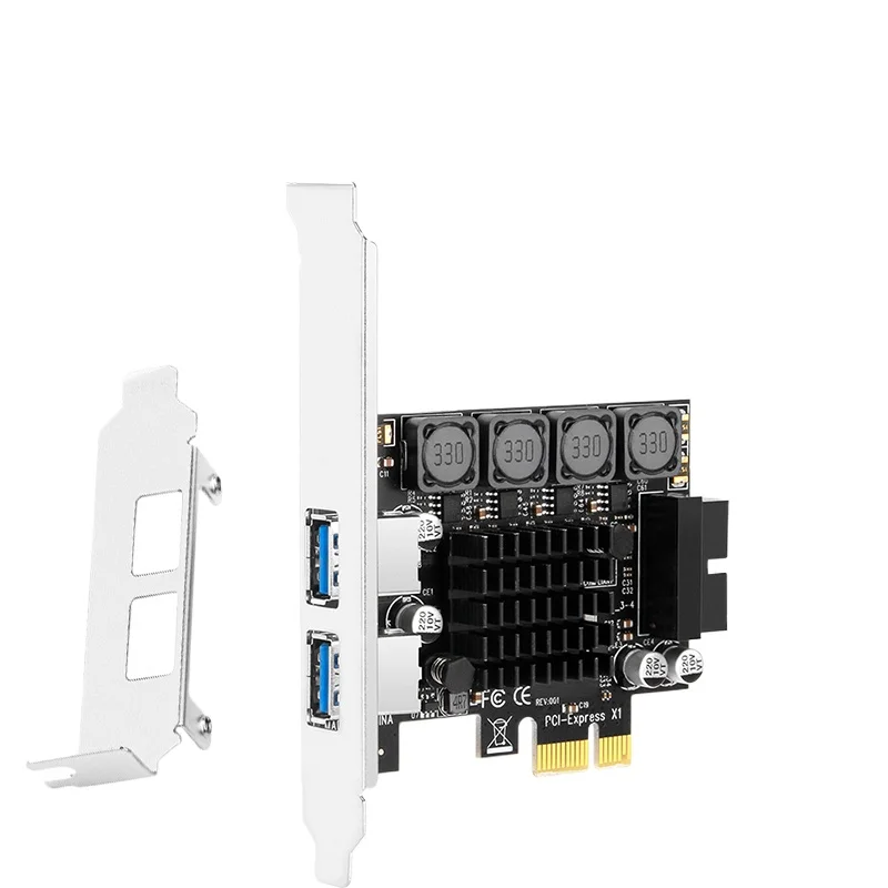 For PCIE Two-port 19PIN USB3.0 Adapter Card PCI-E To 19-pin Front Panel Floppy Drive Expansion Card NEC