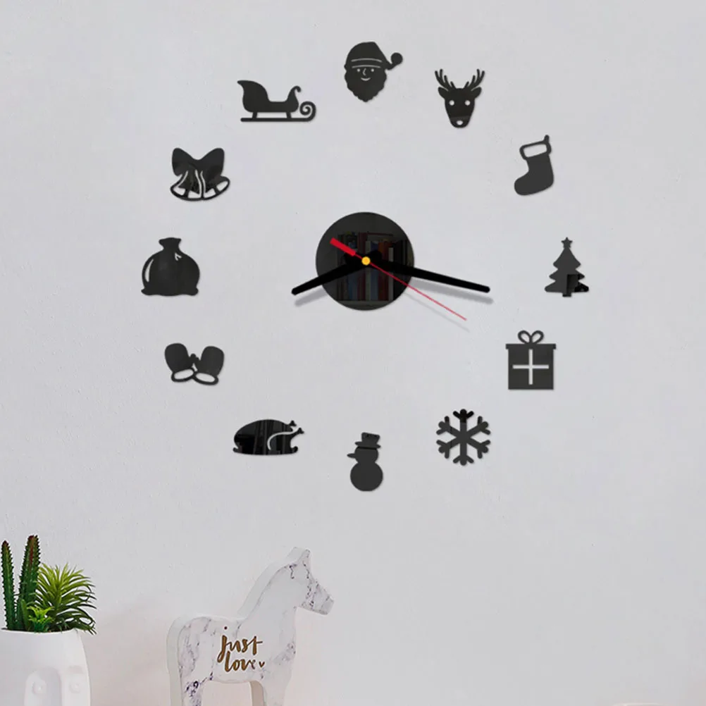 

1Pcs Silent Acrylic Christmas Wall Clock Creative DIY Modern Hanging Decor for Living Room Bedroom Office Home Xmas Series