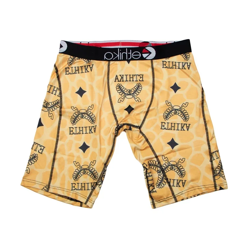 ETHIKA-Cueca Boxer Respirável Masculina, Calcinha Sexy, Cuecas Masculinas, Troncos Estampados Moda, Troncos Lingerie, Roupa Interior