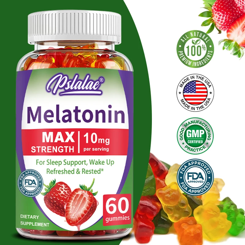 

Melatonin Gummy Supplement, Sleep Aid, Strawberry Flavor, 60 Gummies for Adults