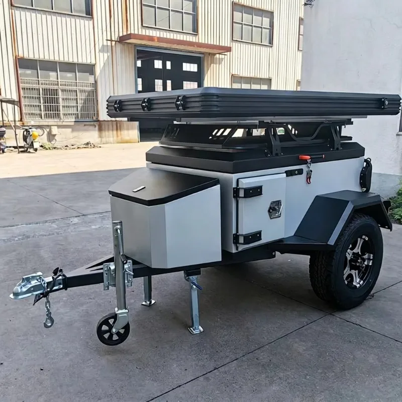 Off Road Camper Trailer with Roof Tent & Pull-Out Kitchen 526kg Payload Overland Camping Trailer